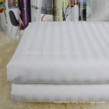 100% cotton jacquard/satin strip white bed sheet/bedding set in china